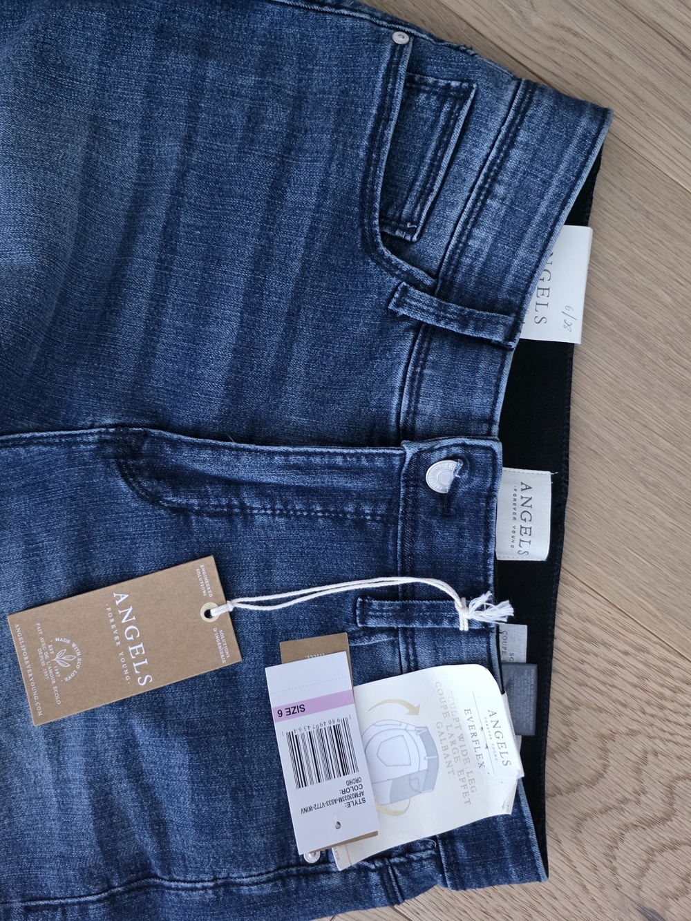 Angels Women's Straight Leg Jeans in Faded Indigo Blue